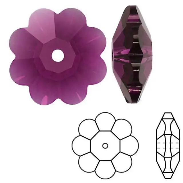 Swarovski Ραφτά 3700 Marguerite Lochrose Amethyst 10mm - 5τεμ