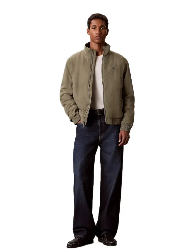 Calvin Klein - Ανδρικό Τζάκετ Ls Padded Nylon Harrigton LV04RG500G-LDY Λαδί