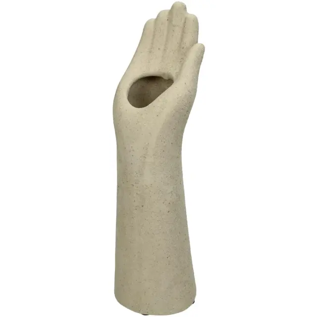 Βάζο Χειροποίητο Μπεζ Κεραμικό 7x8x25cm