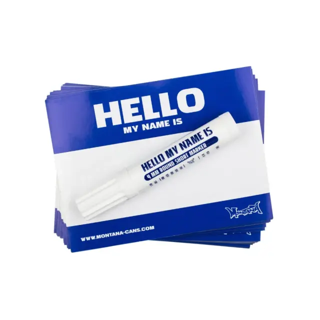 MONTANA "Hello My Name Is" Stickers Blue