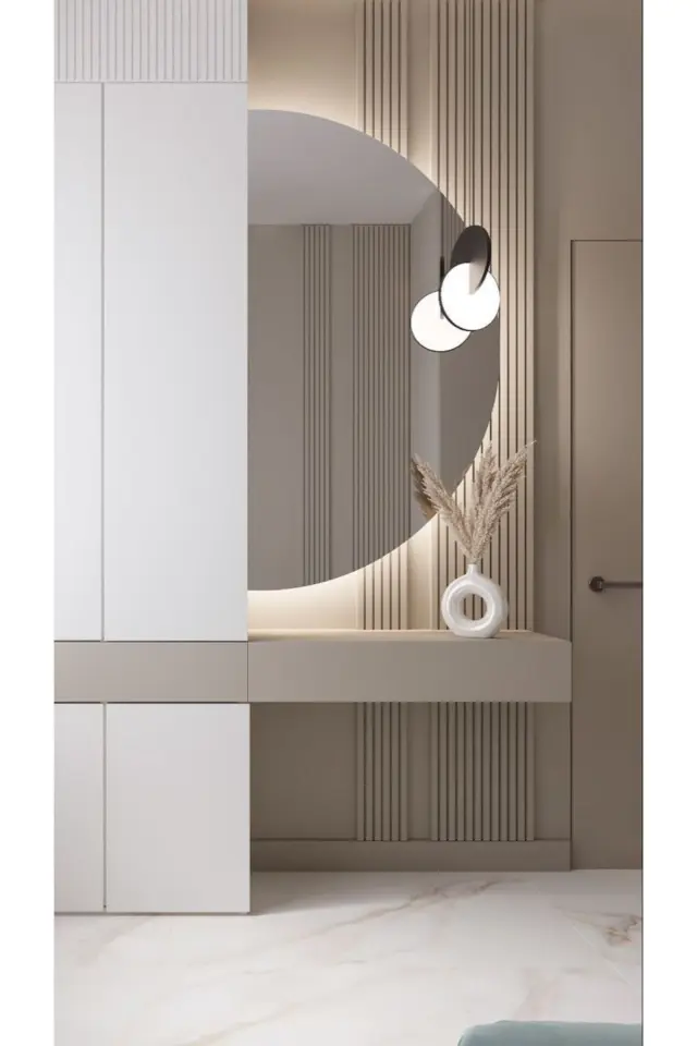 Stewehome Διακοσμητικός καθρέφτης τοίχου με LED φωτισμό και γεωμετρικό σχήμα 180x80 cm 3