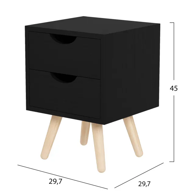 ΚΟΜΟΔΙΝΟ FB92472.02 ΜΕΛΑΜΙΝΗ-2 ΣΥΡΤΑΡΙΑ-WENGE 29,5x29,5x45Υεκ 2