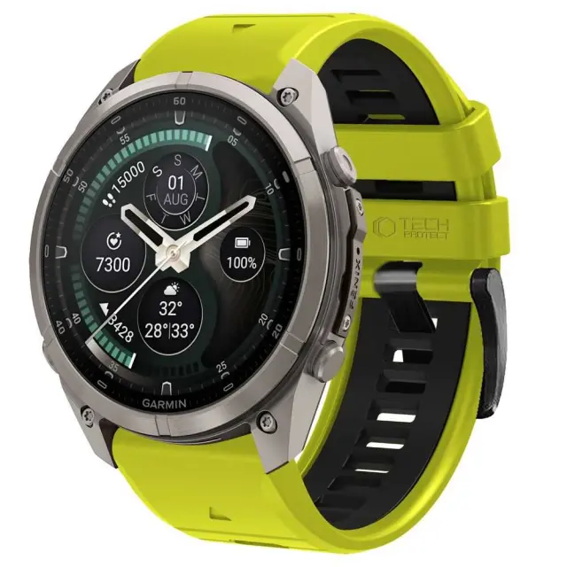 Tech-protect Iconband Pro Garmin Fenix 5 / 6 / 6 Pro / 7 / 8 / 8 Pro / E / 9 / 9 Pro (47 Mm) Lime/black