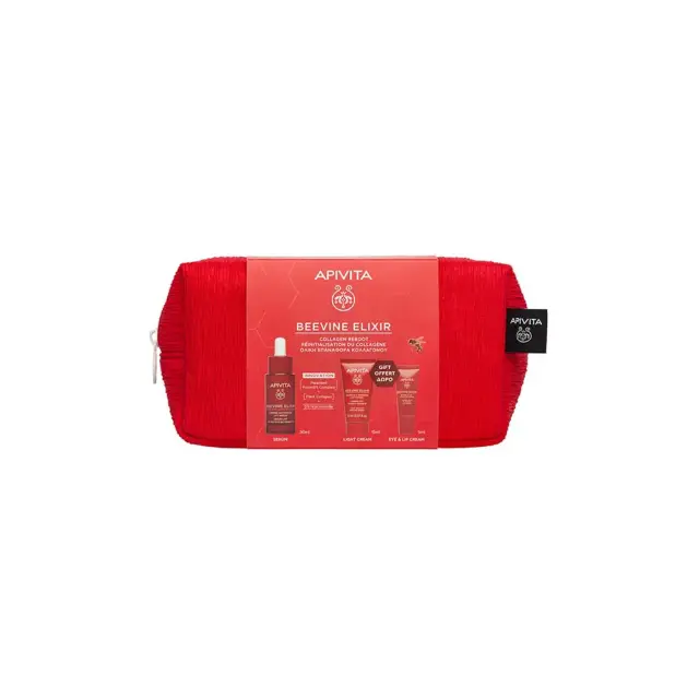 Apivita Beevine Elixir Promo Pack με Ορό Ενεργοποίησης Σύσφιξης, 30ml & Δώρο Αντιρυτιδική Κρέμα για Σύσφιξη & Lifting Ελαφριάς Υφής, 15ml, Αντιρυτιδική Κρέμα Lifting για τα Μάτια & τα Χείλη, 5ml & Νεσεσέρ, 1τεμ, 1σετ