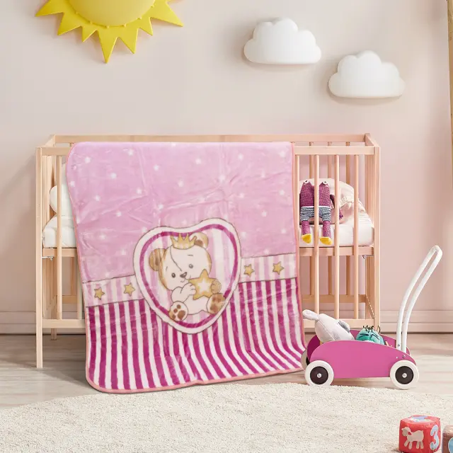 Κουβέρτα Κούνιας 110x140 Beauty Home Art 5255 Λιλά 100% Πολυέστερ