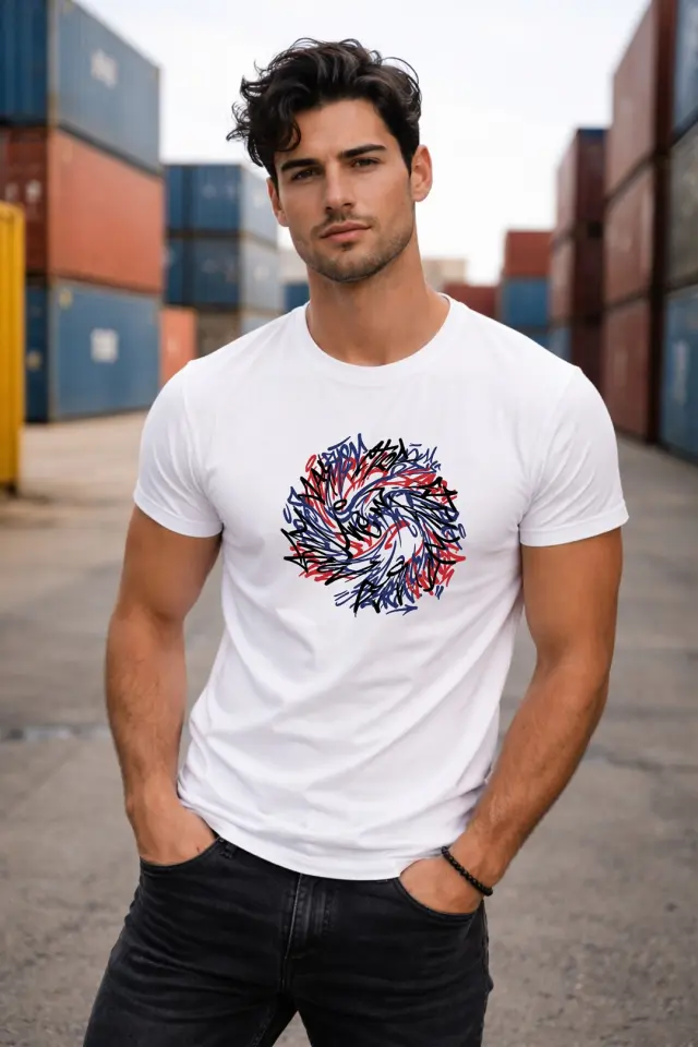 T-shirt Noshame® Λευκό με τύπωμα - 152653 - XXL