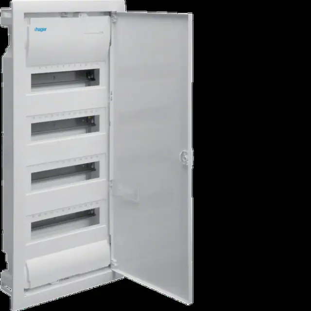Small distributor volta, flush-mounted, 4x12 PLE, IP30, protection class II, sheet steel door