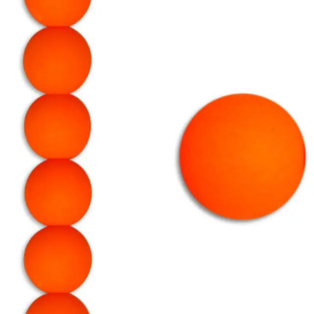 Χάντρα Glass Pearl Bright Neon Orange 6mm ~29τεμ