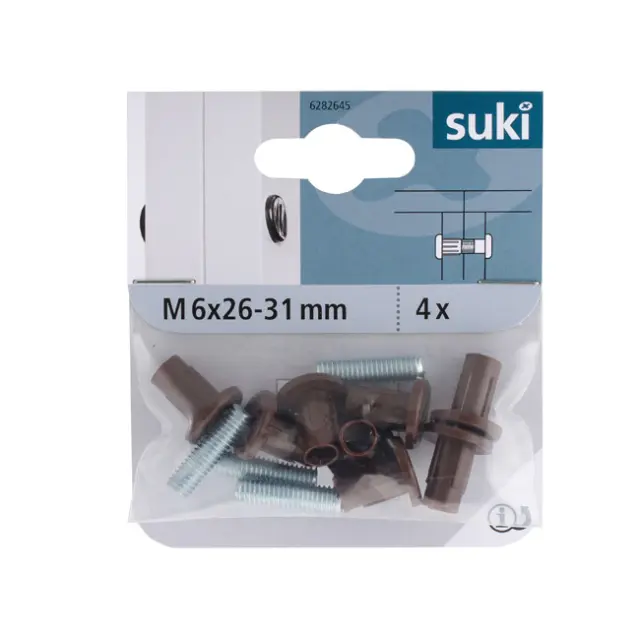 Βίδα Σύνδεσης M6x26-31mm Ατσάλι/Πλαστικό Καφέ 2