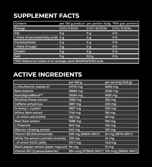 Nanosupps Hype Beast Preworkout Booster Tropical, 320 g 2