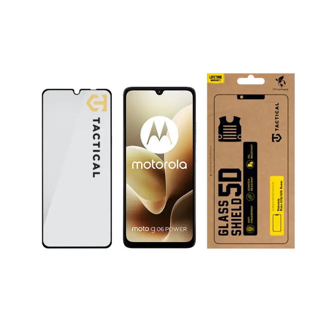 Tactical Glass Shield 5D for Motorola Moto G06/G06 Power Black 3
