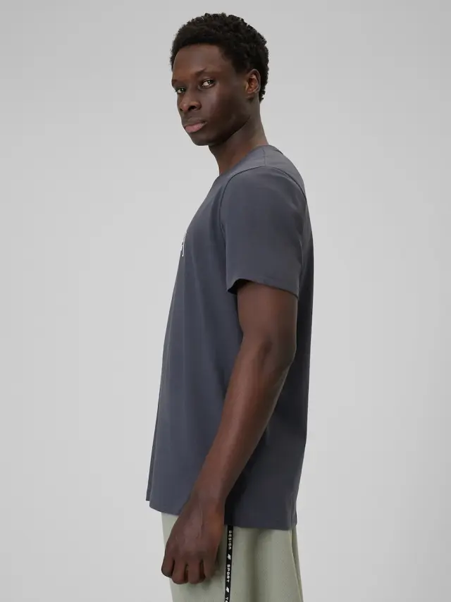 Men's regular T-shirt with print - grey 4FWSS26TTSHM2668-22S - XL 2