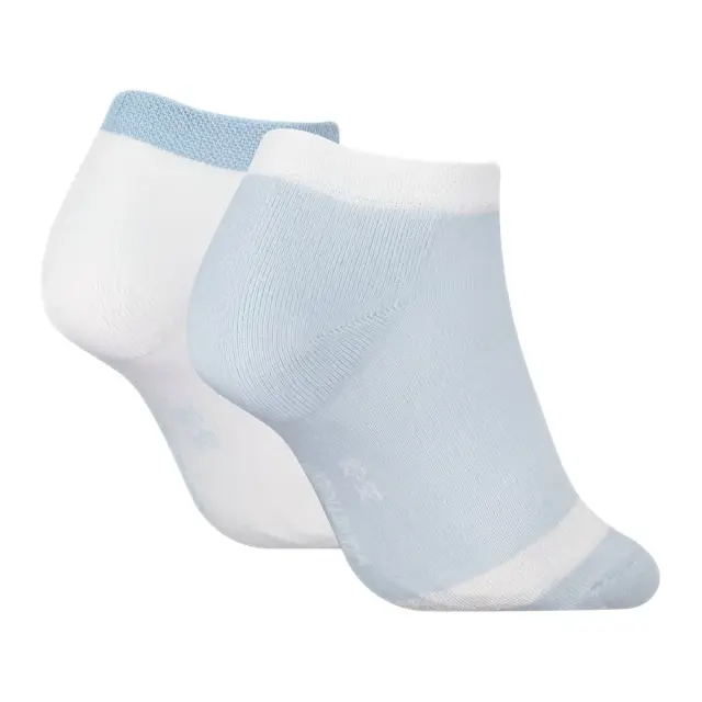 Calvin Klein Γυναικείες Κάλτσες Sneaker Glossy - Διπλό πακέτο, Χρώμα Γαλάζιο-Λευκό - 35-38 2