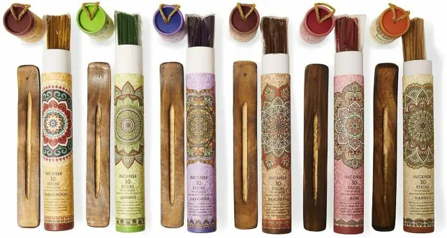 Αρωματικό θυμίαμα Sticks Mandala Jasmine (Γιασεμί) 30 τμχ με ΔΩΡΟ ξύλινη βάση καύσης 2