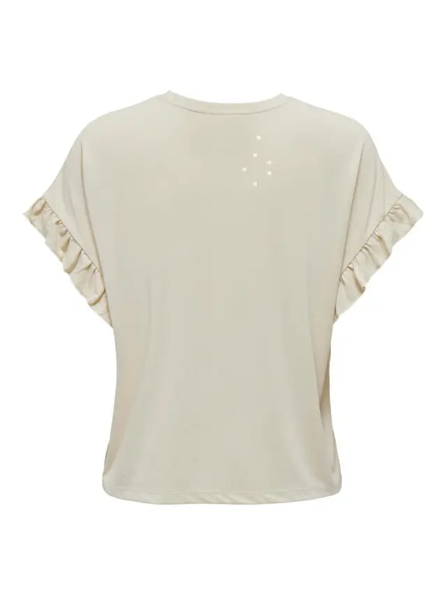 T-shirt με λεπτομέρεια στο μανίκι - Μπεζ - XS 3
