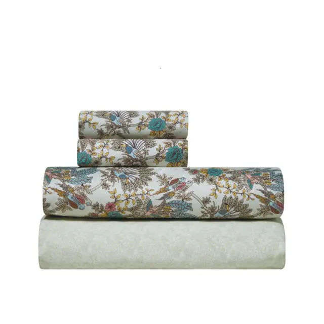 Σετ Σεντόνια Υπέρδιπλα 4 Τεμαχίων Kentia Parrot Green-Blue-Yellow-Pink 240x270 3