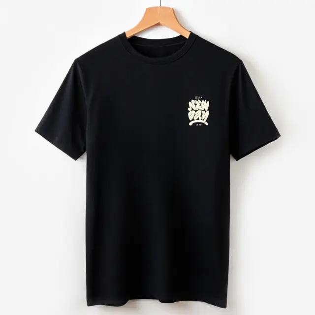 T-shirt Noshame® Μαύρο με τύπωμα New Day - 122437 - XXL 2