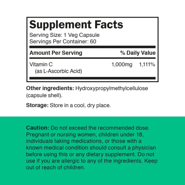 Vitamin360 C-1000 - Vitamin C 1,000 mg 60 Veg Capsules 2