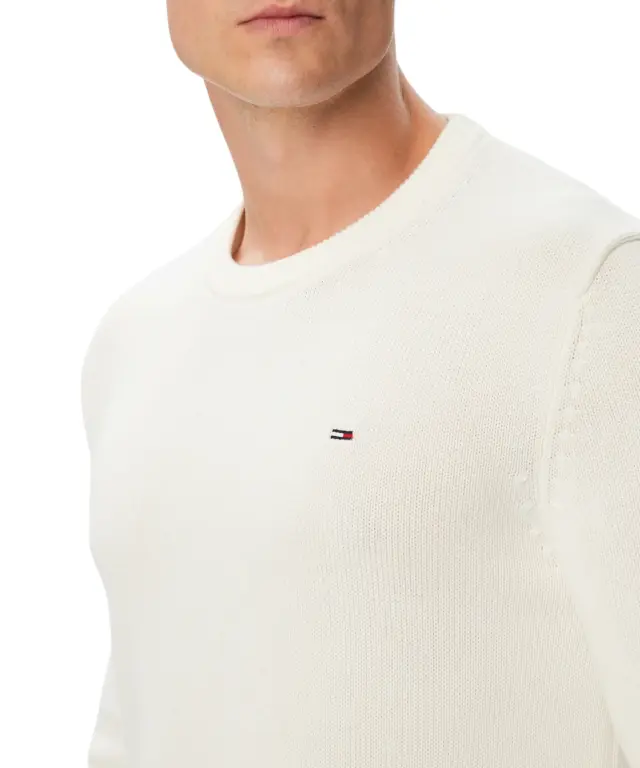 Tommy Hilfiger - Ανδρικό Πουλόβερ Essential Slim Fit DM0DM21787-YBH Κρεμ 3