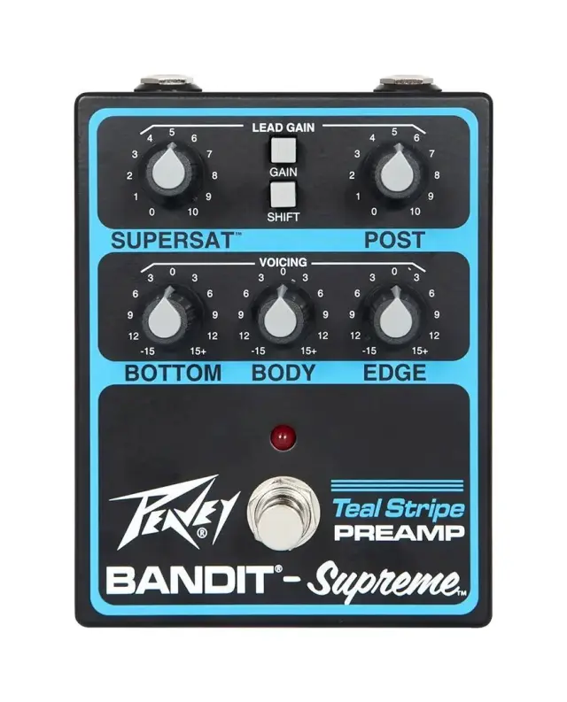 PEAVEY BANDIT-SUPREME TEAL STRIPE PREAMP PEDAL