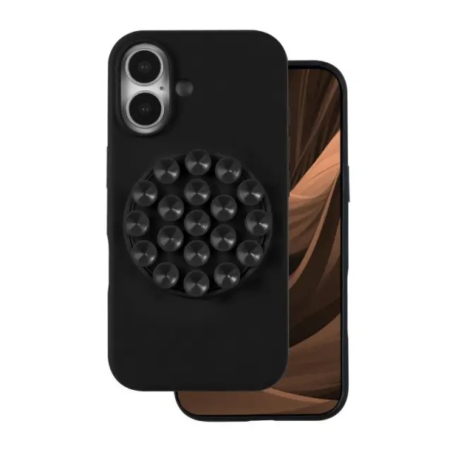 Θήκη Silicon & PC inos Apple iPhone 16 με Suction Cup Μαύρο N70862