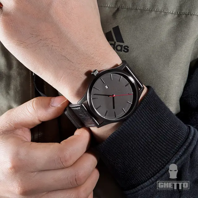 Ghetto Wrist Analog Quartz watch No-Name minimalist Black 3