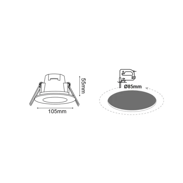 LED ΣΠΟΤ ΛΕΥΚΟ ΣΤΡΟΓΓΥΛΟ 230V AC 8W 3.000K 640LM 120° IP65 Ra80 / VERA830RW 2