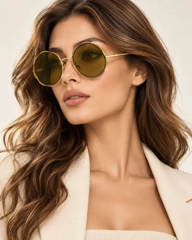 Chloé CH0202S 001 Γυναικεία Γυαλιά Ηλίου Στρογγυλά Χρυσά με Πράσινους Φακούς - 61 mm 2