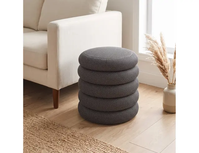 Σκαμπό Atom Home Deco Factory με αποθηκευτικό χώρο και διαστάσεις 37x42cm - Grey HD0428