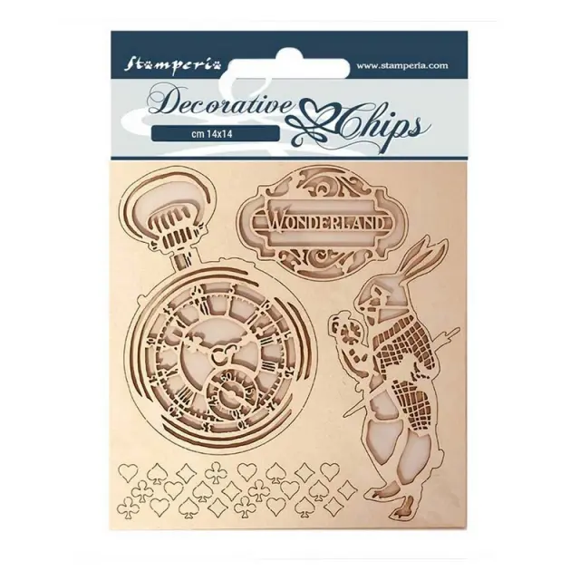Chipboard Stamperia 14x14cm, Alice in wonderland