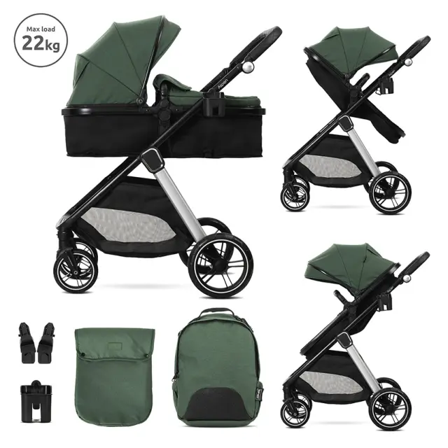 Lorelli Πολυμορφικό καρότσι 2σε1 "Aspen" Green Πράσινο