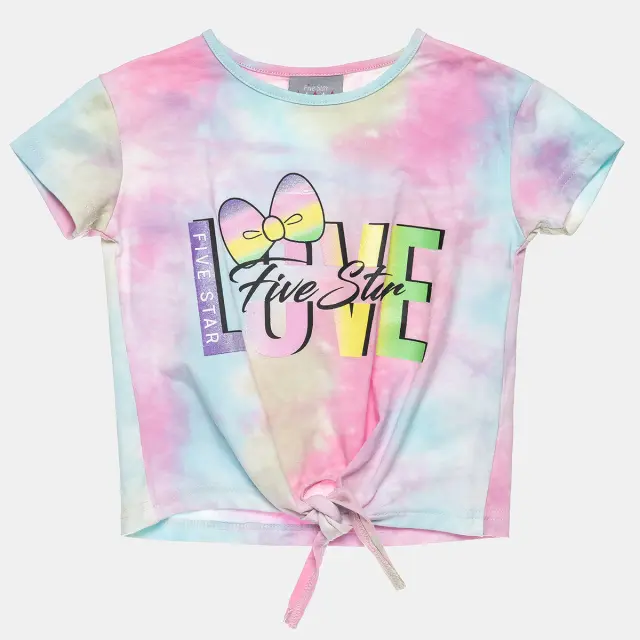 Μπλούζα tie dye με glitter και δέσιμο στη μέση