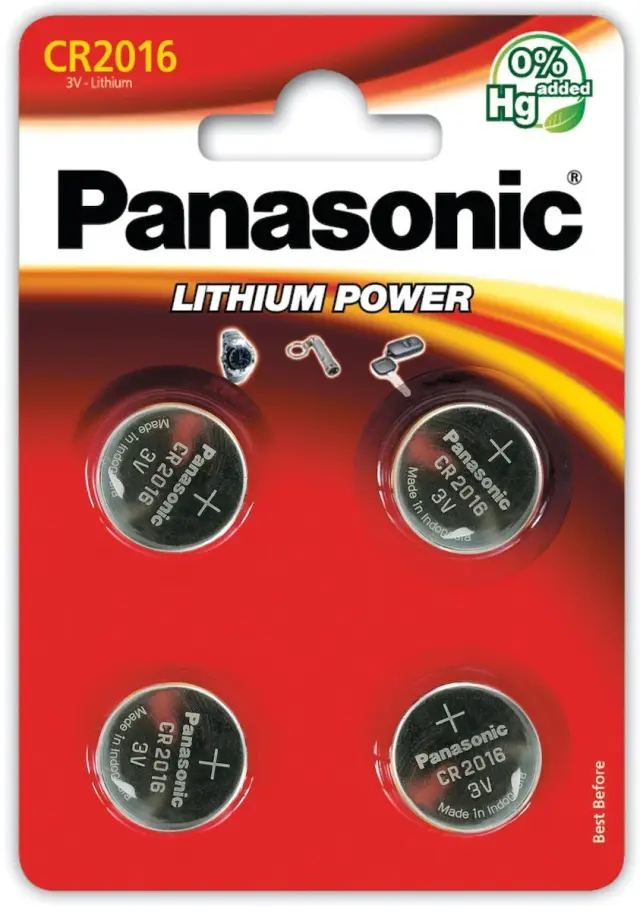 Panasonic CR2016 mini lithium battery 4pcs (PAN19378) PANASONIC BATTERY