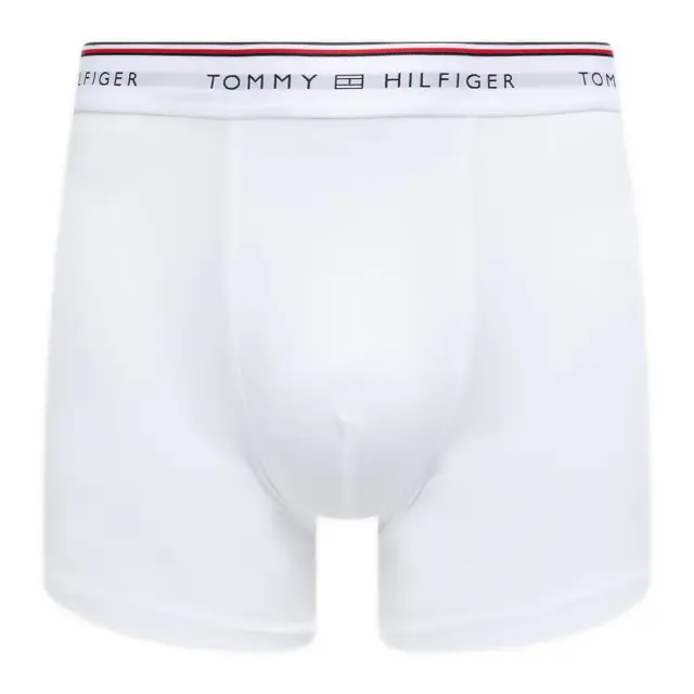 Tommy Hilfiger Ανδρικό Boxer Global Stripe Logo Waistband Trunks - Τριπλό Πακέτο, Χρώμα Λευκό-Ανοιχτό Γκρι-Μαύρο 2
