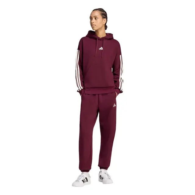 adidas Sportswear Women's 3Stripes Fleece Loose Cuffed Pants Μπορντό KZ2081 (adidas Sportswear) 3