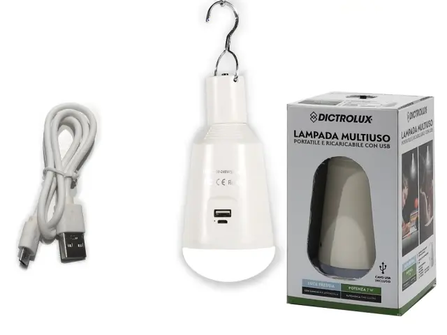 Λάμπα LED Camping Επαναφορτιζόμενη 7W 560Lm