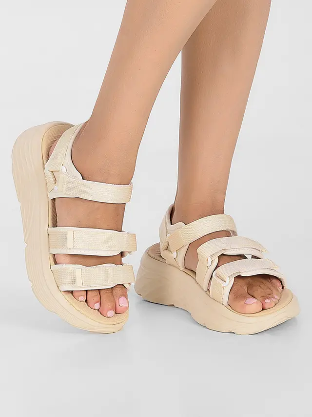 Comodissima Πέδιλα Γυναικείο ύφασμα Μπεζ COM/15511 BEIGE 2