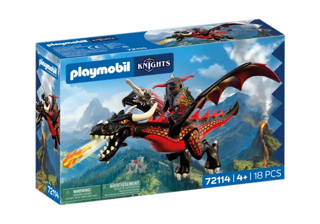 Playmobil 72114 - Knights Μαύρος Δράκος και Ιππότης 2