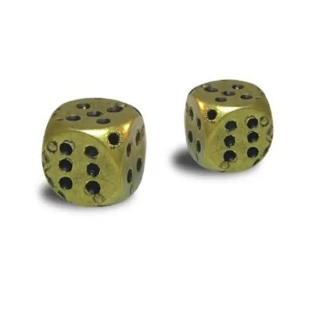 Επιμεταλλωμένη Χάντρα Dice Ant.Gold 10mm - 6τεμ