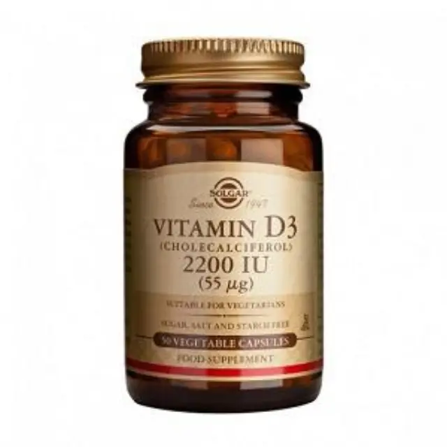 Solgar Vitamin D3 2200IU (55μg) Συμπλήρωμα Διατροφής Βιταμίνης D3 με Πολλαπλά Οφέλη για τον Οργανισμό, Ιδανικό για την Υγεία των Οστών & των Αρθρώσεων, 50 φυτοκάψουλες