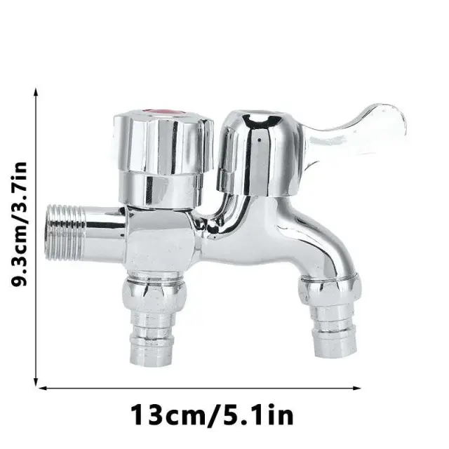 Βρύση διπλής εξαγωγής νερού με ροζέτα inox 2