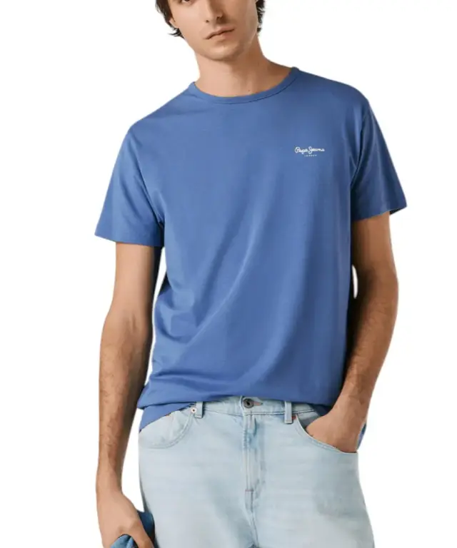 Pepe Jeans - Ανδρικό T-shirt Original Basic PM5010180-576 Μπλε Ουρανού - 2XL
