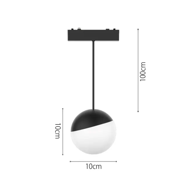 InLight Φωτιστικό LED 6W 3000K για Ultra-Thin μαγνητική ράγα σε μαύρη απόχρωση D:10cm (T04301-BL) 2