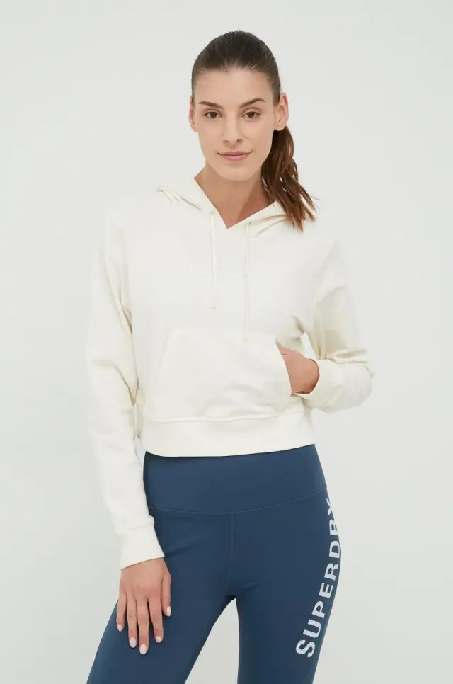 Calvin Klein - Cropped Γυναικείο Φούτερ με Κουκούλα Performance 00GWS2W324-101 Λευκό - M