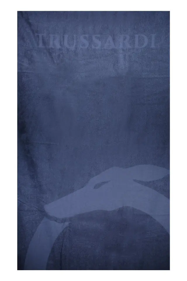 Trussardi Jeans - Πετσέτα Θαλάσσης Βαμβακερή σε Μπλε Χρώμα (88x170εκ.) TRU2MTW01-14DARKB