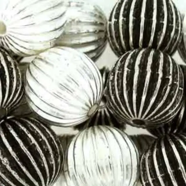 Επιμεταλλωμένη Χάντρα Round Onion Silver Mix 10mm ~18τεμ