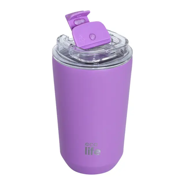 Ecolife Ποτήρι Θερμός 360ml (Hot & Cold) / Coffee Thermos: Pure Collection (5 χρώματα) - Μωβ 2
