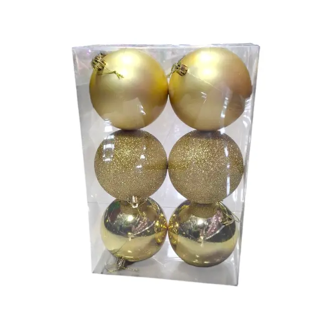 Σετ Χριστουγεννιάτικες μπάλες - 8cm - 6pcs - 326031 - Silver