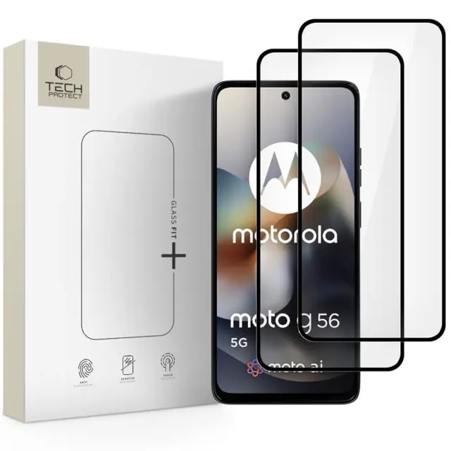 Tech-protect Glass Fit+ 2-pack Motorola Moto G56 5g Black