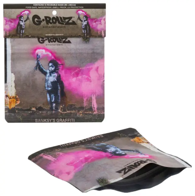 G-Rollz Σακουλάκι Ασφαλείας Zip - Banksy's Graffiti «Torch Boy» (70x60mm)